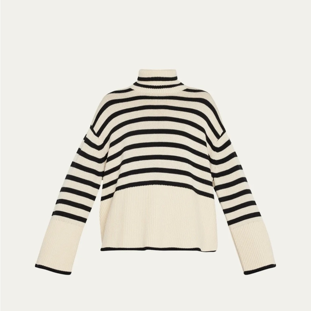 Toteme signature stripe sweater beige/black EUC